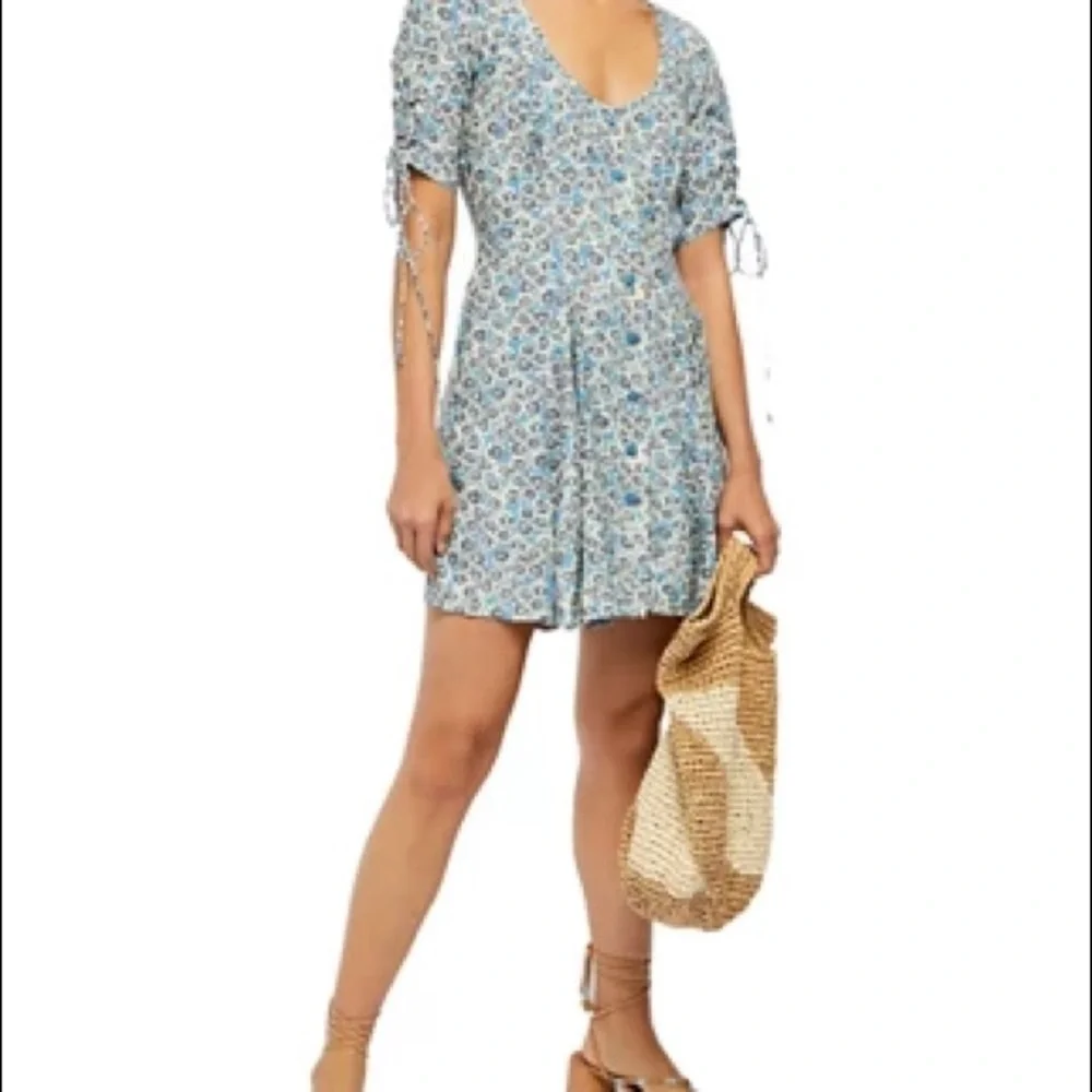 Free People floral lace up dress